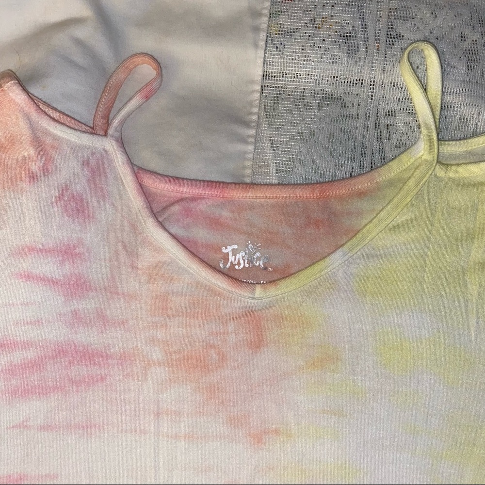JUSTICE Tye Dyed Cut out Top size girls 20 - Picture 4 of 6